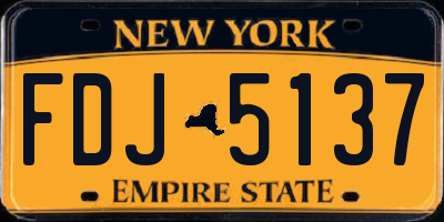 NY license plate FDJ5137
