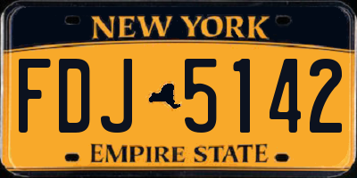 NY license plate FDJ5142