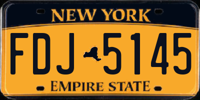 NY license plate FDJ5145