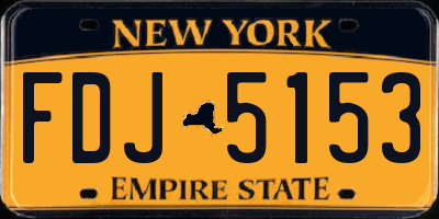 NY license plate FDJ5153