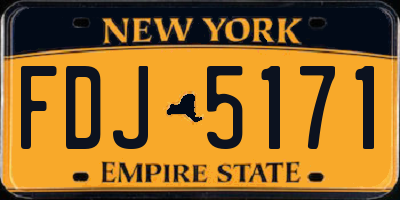 NY license plate FDJ5171