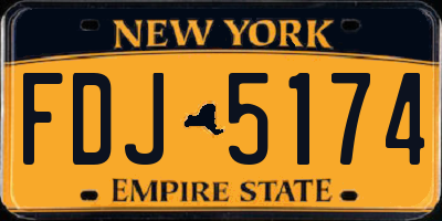 NY license plate FDJ5174