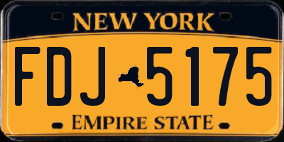 NY license plate FDJ5175