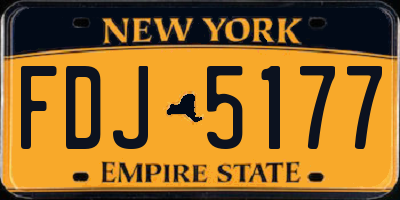 NY license plate FDJ5177