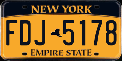 NY license plate FDJ5178