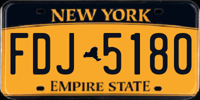 NY license plate FDJ5180