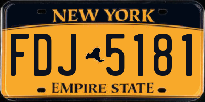 NY license plate FDJ5181