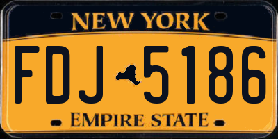 NY license plate FDJ5186