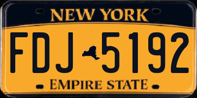 NY license plate FDJ5192