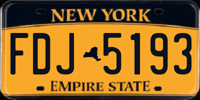 NY license plate FDJ5193