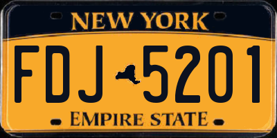 NY license plate FDJ5201