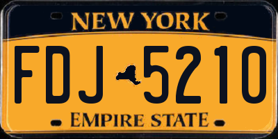 NY license plate FDJ5210