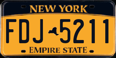 NY license plate FDJ5211