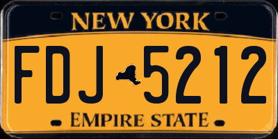 NY license plate FDJ5212