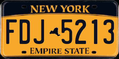 NY license plate FDJ5213