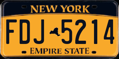 NY license plate FDJ5214