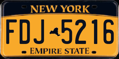 NY license plate FDJ5216