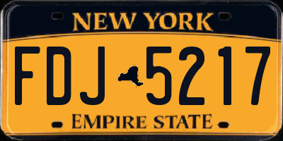 NY license plate FDJ5217
