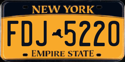 NY license plate FDJ5220