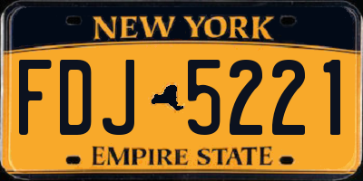 NY license plate FDJ5221