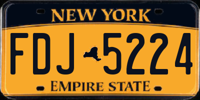 NY license plate FDJ5224
