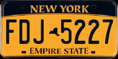NY license plate FDJ5227