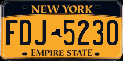 NY license plate FDJ5230