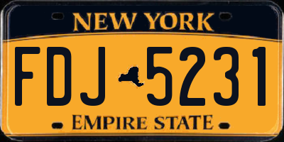 NY license plate FDJ5231