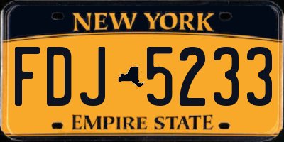 NY license plate FDJ5233