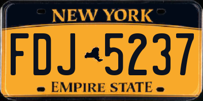 NY license plate FDJ5237