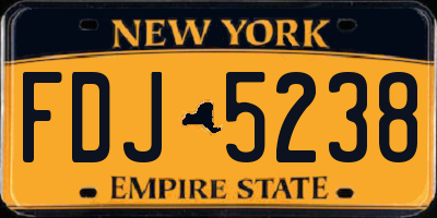 NY license plate FDJ5238