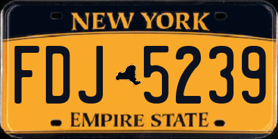 NY license plate FDJ5239