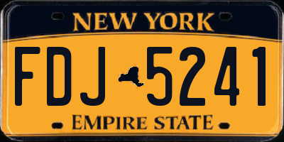 NY license plate FDJ5241