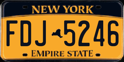 NY license plate FDJ5246