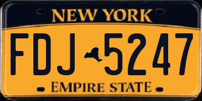 NY license plate FDJ5247