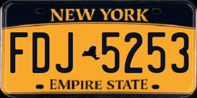 NY license plate FDJ5253