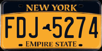 NY license plate FDJ5274