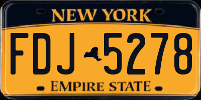 NY license plate FDJ5278