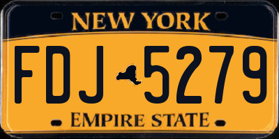 NY license plate FDJ5279