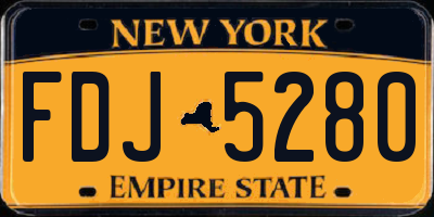 NY license plate FDJ5280