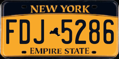 NY license plate FDJ5286