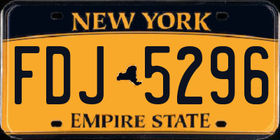 NY license plate FDJ5296