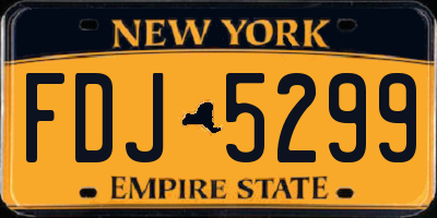 NY license plate FDJ5299
