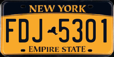 NY license plate FDJ5301
