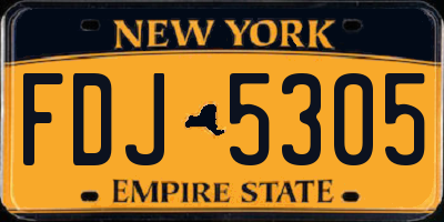 NY license plate FDJ5305