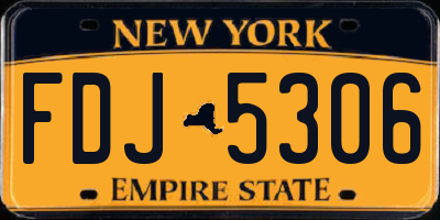 NY license plate FDJ5306