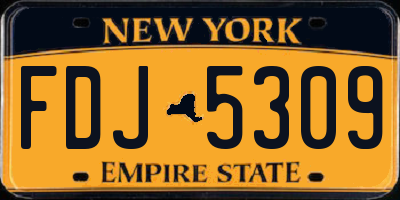 NY license plate FDJ5309