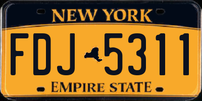 NY license plate FDJ5311