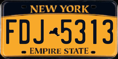 NY license plate FDJ5313