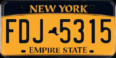 NY license plate FDJ5315
